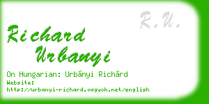 richard urbanyi business card