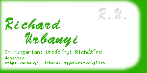 richard urbanyi business card